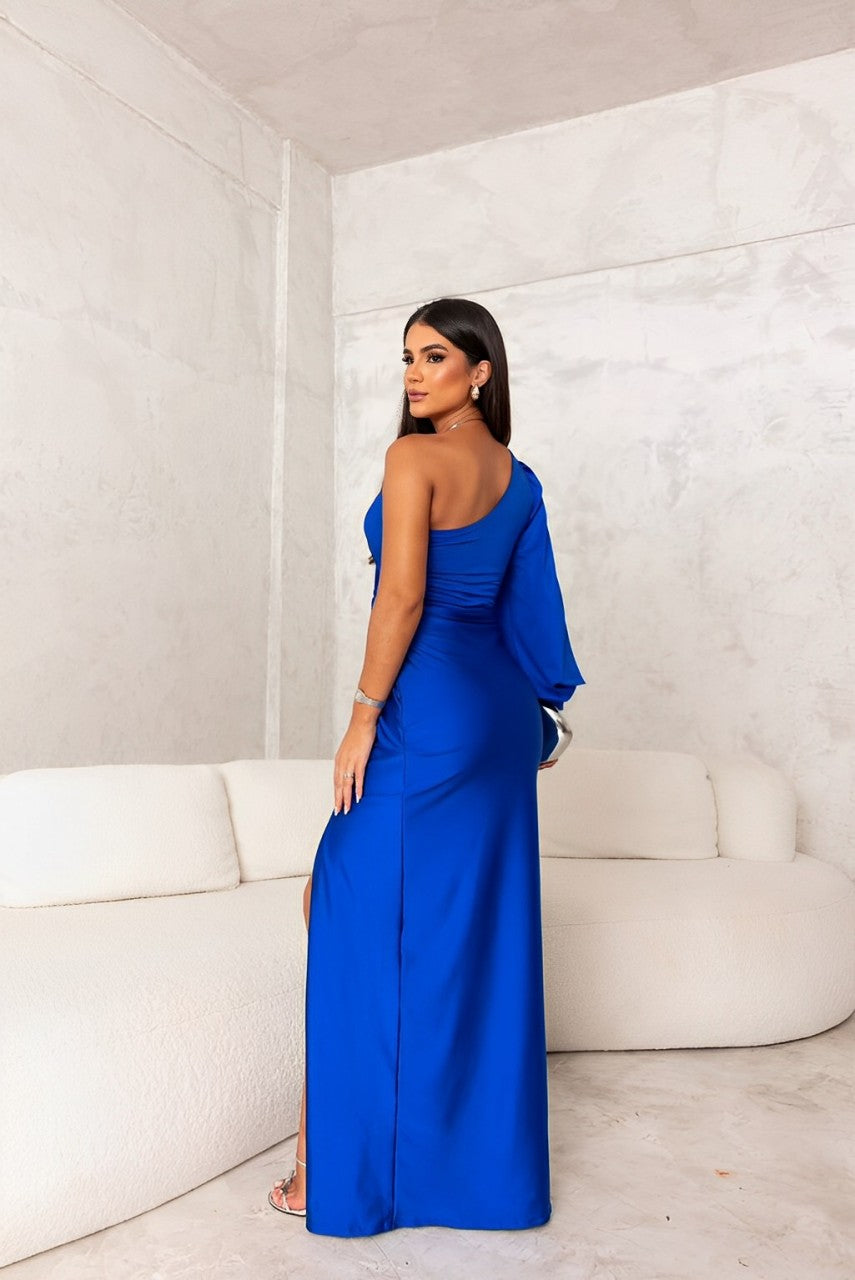 Maison Bonnetterie™ | Robe élégante Livia à épaules dénudées et fente latérale