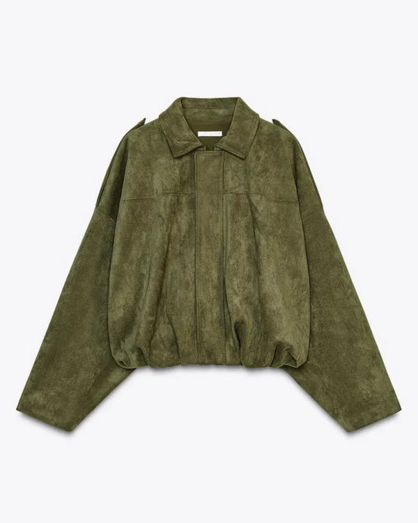 Maison Bonneterie™ | Blouson aviateur Lumière en faux suède