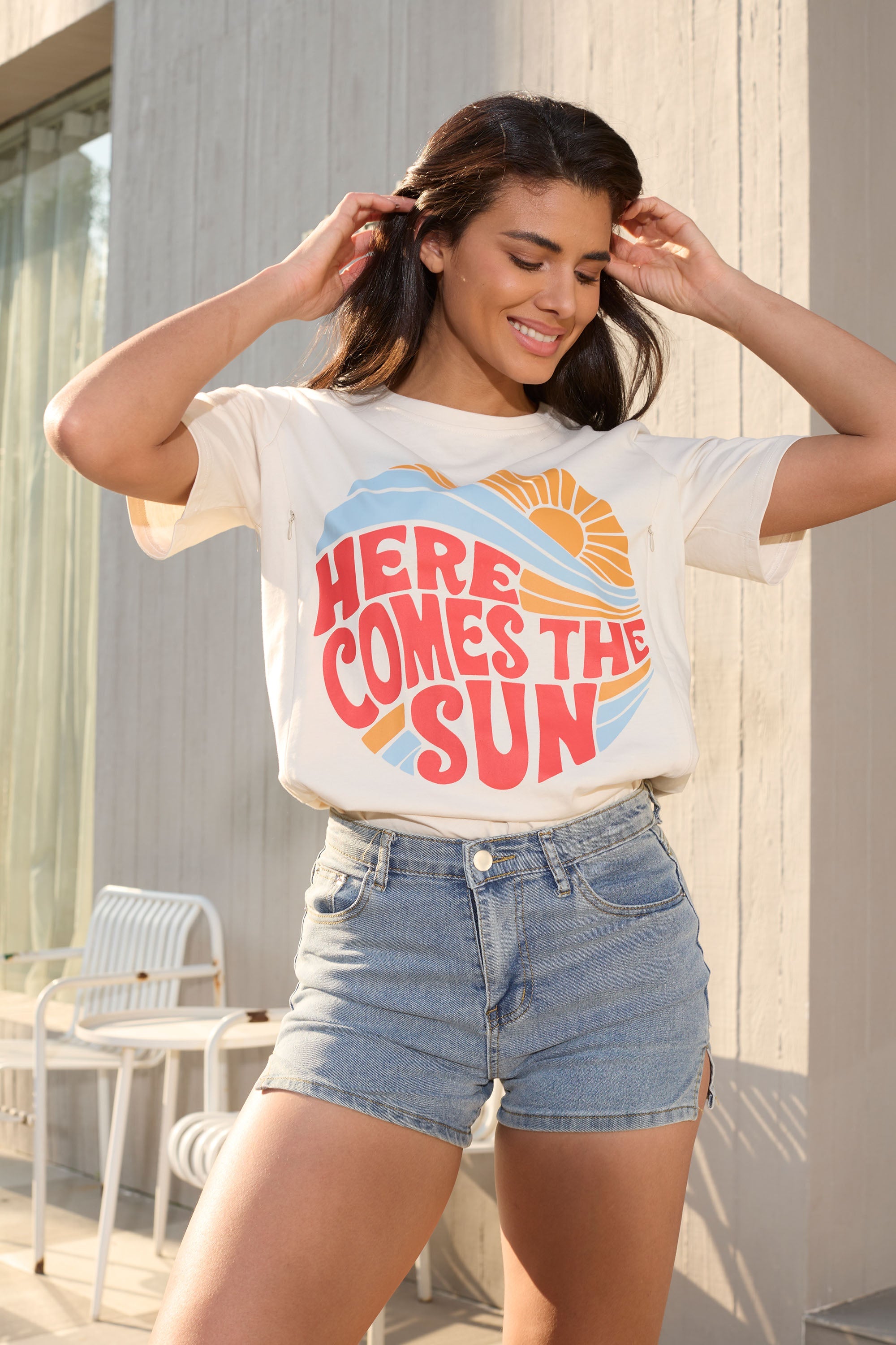 Maison Bonneterie™ | Here Comes the Sun Nursing T-shirt