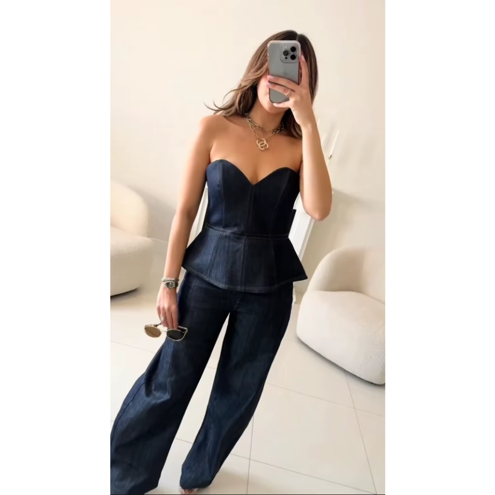 Maison Bonneterie™ | Ensemble en jean 3 pièces Roxy