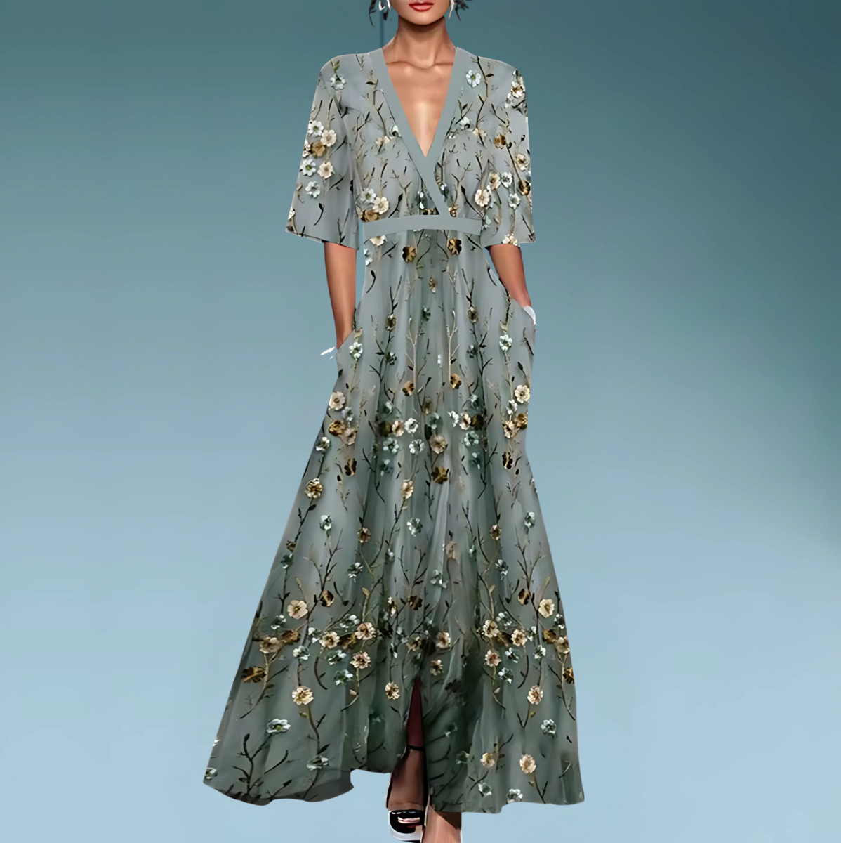 Maison Bonnetterie™ | Robe longue fleurie