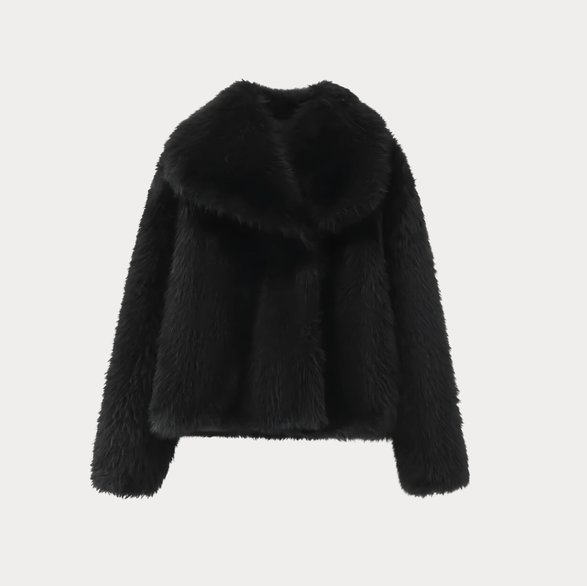 Maison Bonnetterie™ | Manteau en fausse fourrure noir